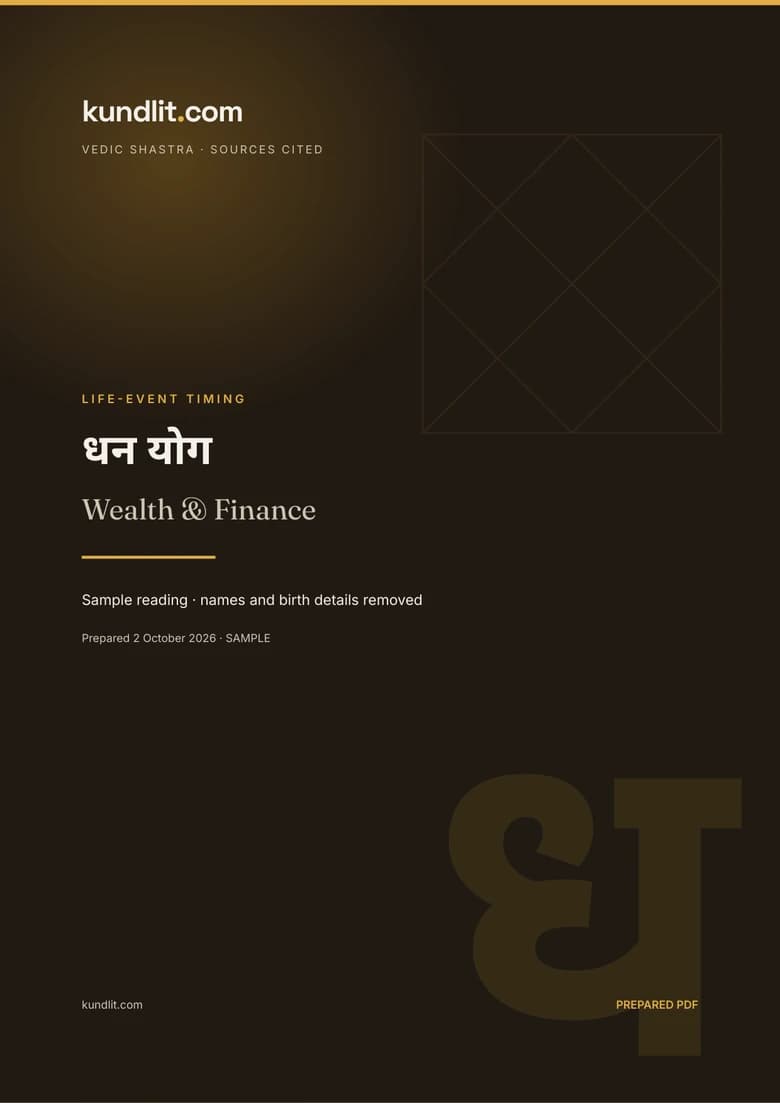 धन योग — पहचान-हटाया गया धन-पठन नमूना।